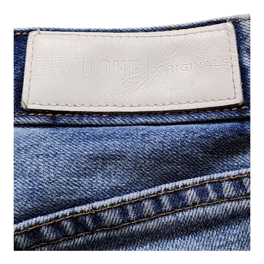 Re/Done Women Straight Leg Jeans in Light Blue - Picture 5 of 8